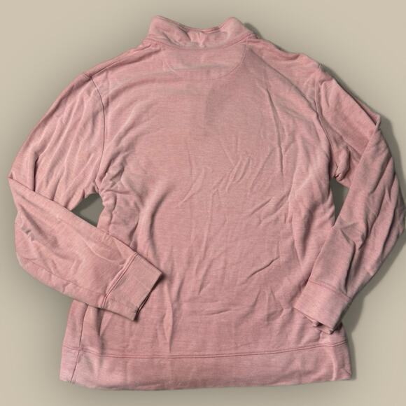 Vineyard Vines Sweater Mens Large Saltwater 1/4 Zip Performance Pink Logo Pima - Picture 2 of 3